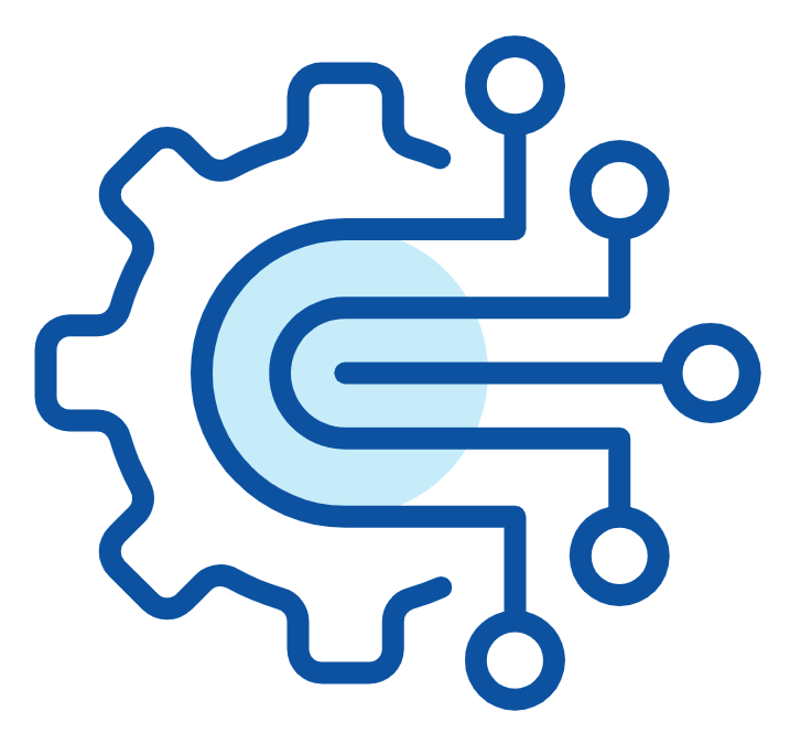 gears icon with connecting dots